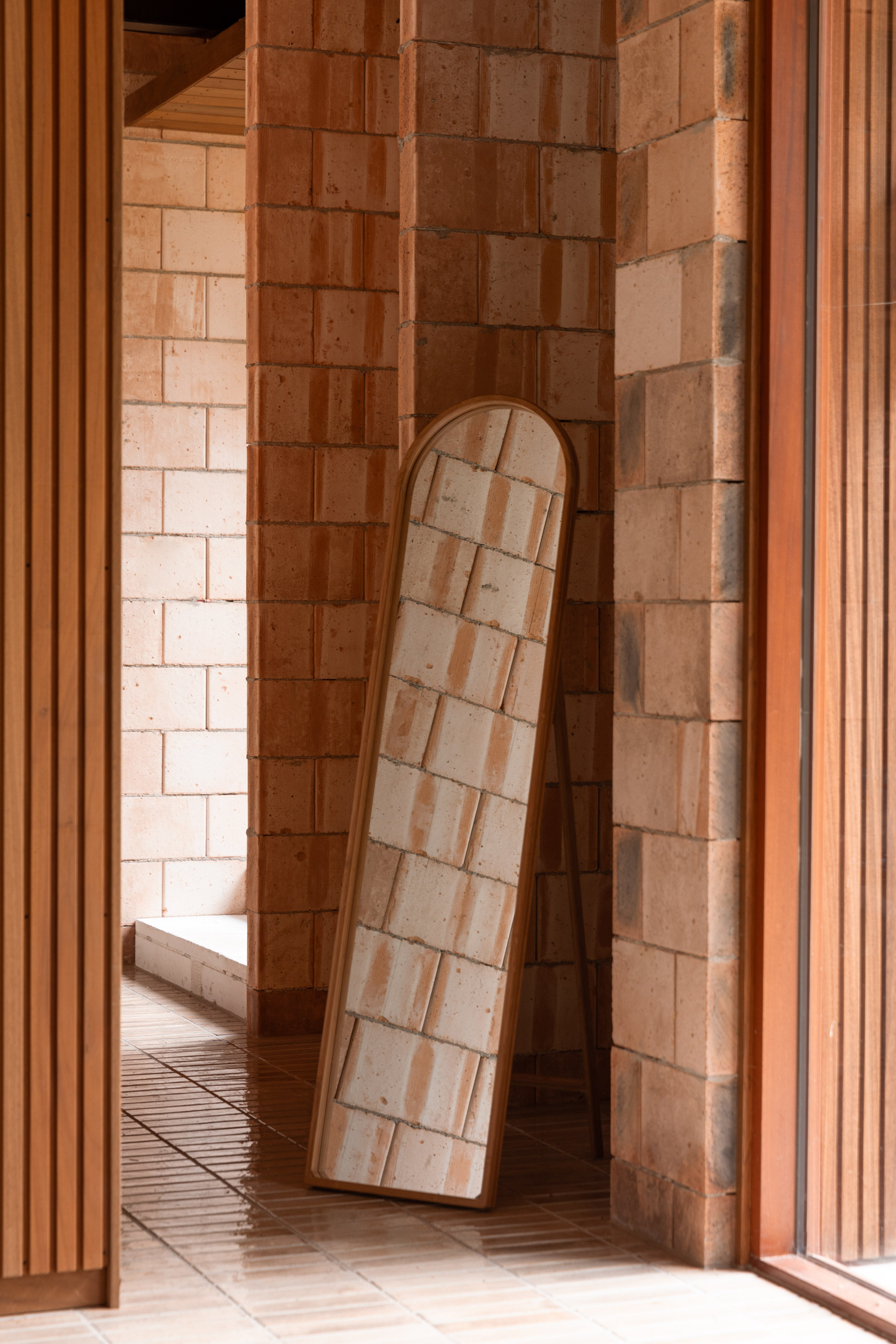 Dutchbone Caroun Natural Bamboo Standing Mirror